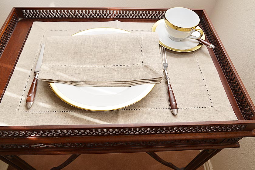 linen hemstitch placemat, linen hemstitch napkin,
Linen Flax Linen.