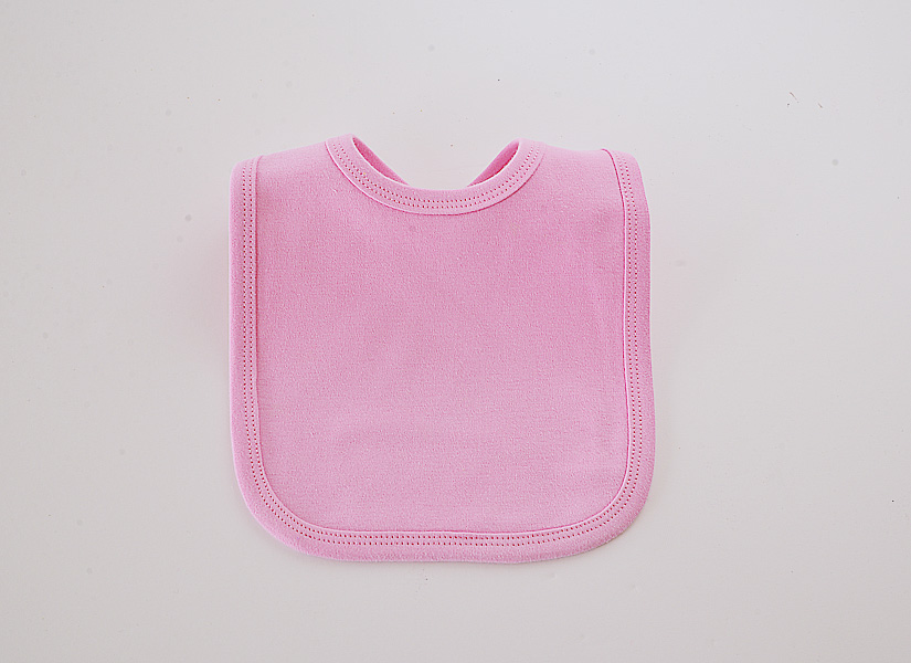 bubble gum pink color blank baby bib.