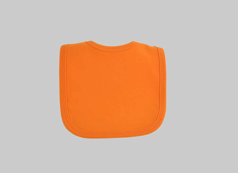 Orange color, blank baby bib.