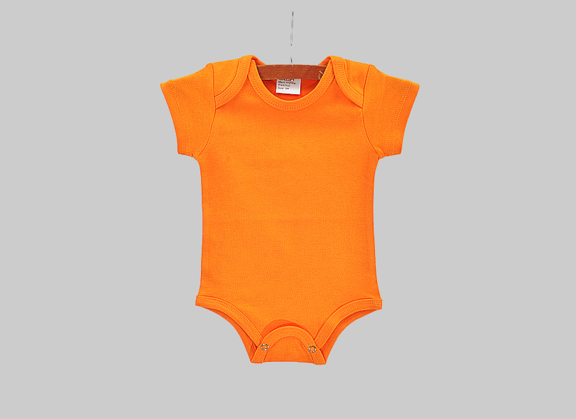 Hot Orange color blank baby jumpsuit