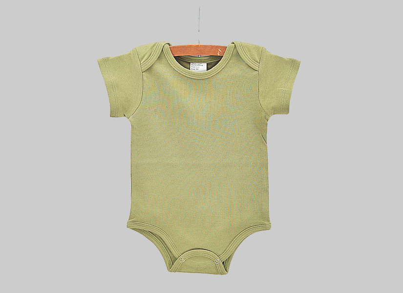 Mosstone Green color blank baby jumpsuit
