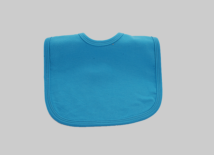 blank baby bib, aqua blue color.
