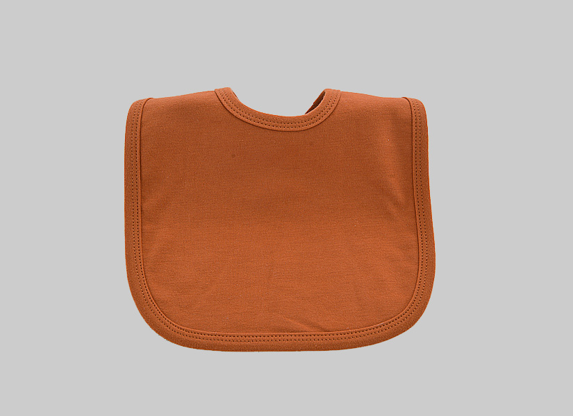 Blank Baby Bib, Burnt Orange color.