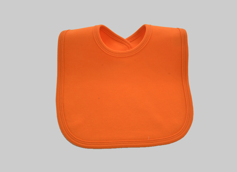 Blank Baby Bib, Hot Orange Color.