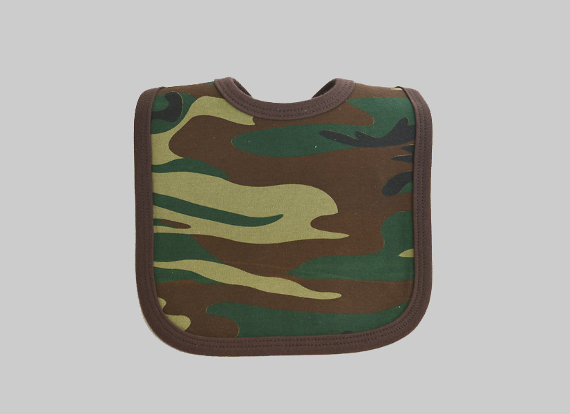 camouflage prints, baby bib.