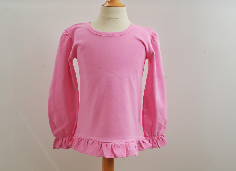 bubble gum pink color, toddle girl, long sleeve shirt
